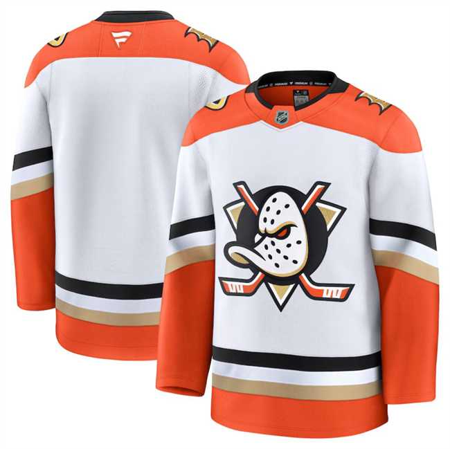 Mens Anaheim Ducks Blank White 2024-25 Away Stitched Hockey Jersey Dzhi